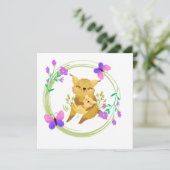 Carte blanche Mama et bébé lynx/wildcat (Debout devant)