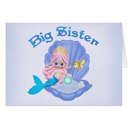 Carte blanche Mermaid Princess Big Sister (Devant Horizontal)