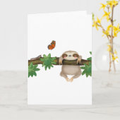 Carte blanche mignonne en paresse pour bébé (Fleur jaune)