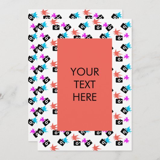 Carte blanche Motif Funky Neon Flash Burst (Devant / Derrière)