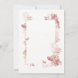 Carte blanche - motifs floraux et papillon teintes