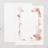 Carte blanche - motifs floraux et papillon tons ro (Devant / Derrière)