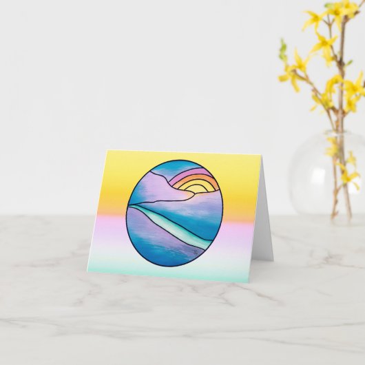 Carte blanche Mountain Sunrise (Fleur jaune)