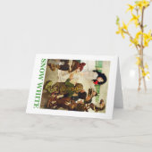 Carte Blanche-Neige et les sept nains (Fleur jaune)
