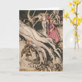 Carte Blanche-Neige et Rose Rouge par Arthur Rackham (Fleur jaune)