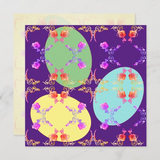 Carte blanche OEufs de Pâques (Devant / Derrière)