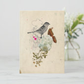Carte blanche Oiseau et papillon (Debout devant)