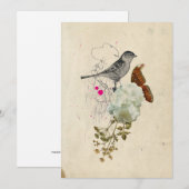 Carte blanche Oiseau et papillon (Devant / Derrière)