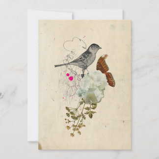 Carte blanche Oiseau et papillon
