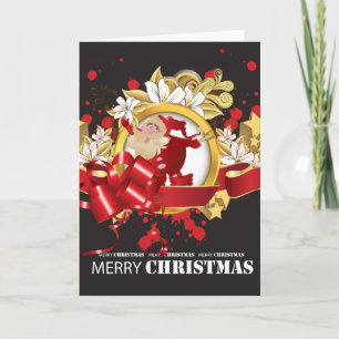 Carte blanche ornée du Père Noël