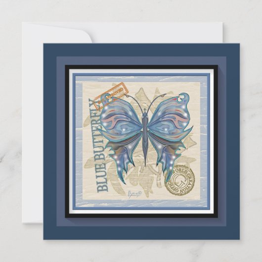 Carte blanche papillon du bureau de G Creation (Devant)