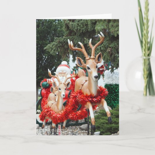Carte blanche père Noël & Reindeer (Devant)
