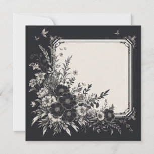 Carte blanche personnalisée - Modèle noir et blanc