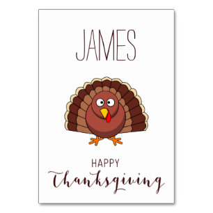 Carte blanche personnalisée Thankgiving Place Cart