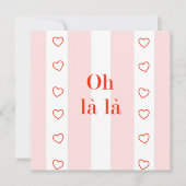 Carte blanche Pink Stripe Oh La La (Devant)