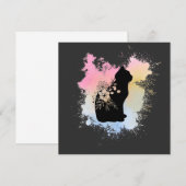 Carte blanche pour chat aquarelle (Devant / Derrière)