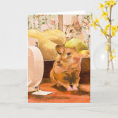 Carte blanche pour hamster et chat (Fleur jaune)