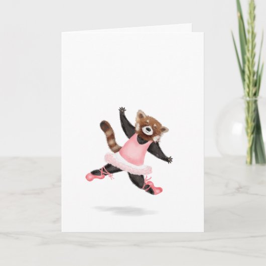 Carte blanche pour panda rouge dansant (Devant)