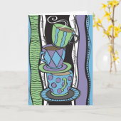 Carte blanche pour Tea Party (Fleur jaune)