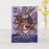Carte BLANCHE RABBIT Alice au pays des merveilles (Fleur jaune)