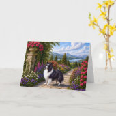 Carte blanche Renaissance Shetland Sheepdog (Fleur jaune)