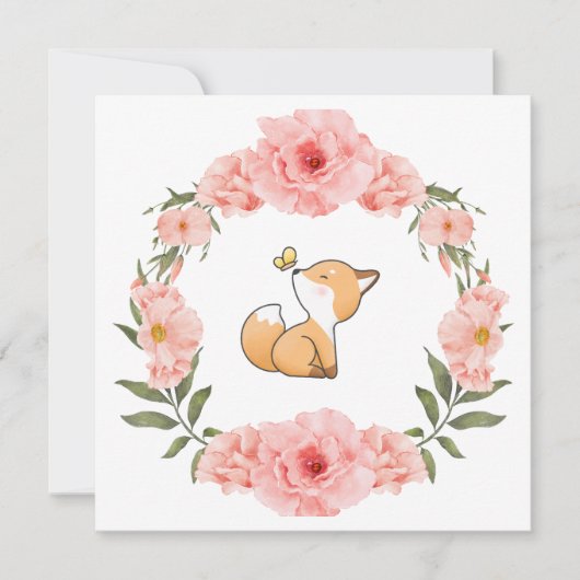 Carte blanche Renard Fleur (Devant)