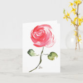 Carte blanche rose (Fleur jaune)