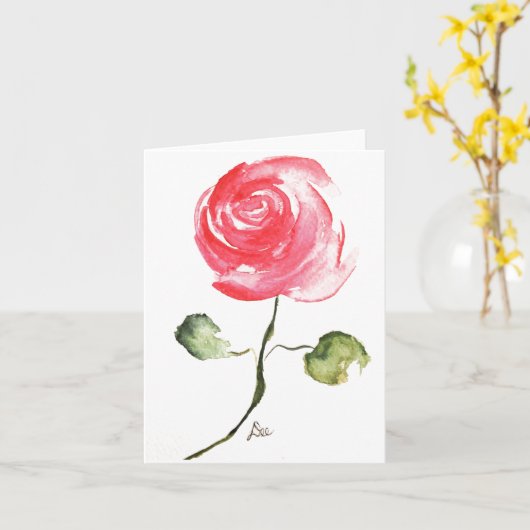 Carte blanche rose (Fleur jaune)