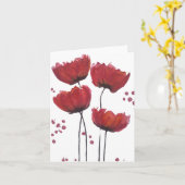 Carte blanche rouge Poppy (Fleur jaune)
