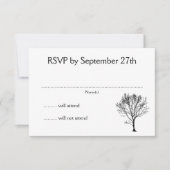 Carte blanche RSVP Invitation d'arbre simple (Devant)