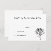 Carte blanche RSVP Invitation d'arbre simple (Devant / Derrière)