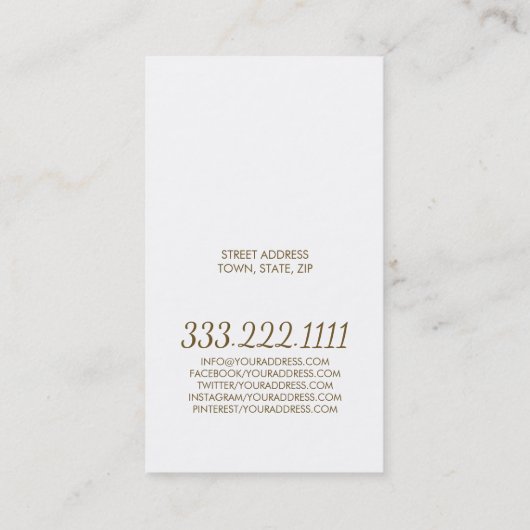 Carte blanche simple Cosmétologiste des points de (Dos)