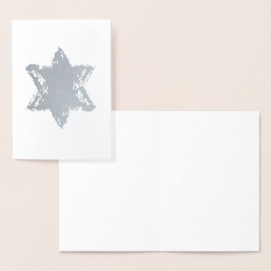 Carte blanche Star of David Silver Foil Design (Affichage)