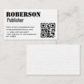 Carte blanche traditionnelle simple avec le code (Devant / Derrière)