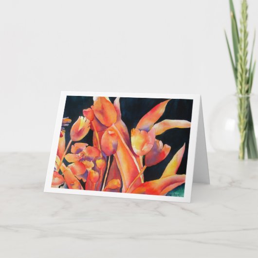 Carte blanche Tulip teintes de coucher de soleil (Devant)