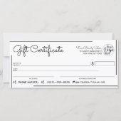 Carte Blancs Black Border Logo Vérifier Certificat cadea (Devant)