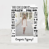 Carte Blancs et Noirs Félicitations Grad Photo (Devant)