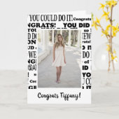 Carte Blancs et Noirs Félicitations Grad Photo (Fleur jaune)