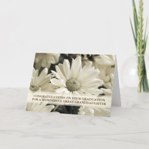 Carte Blancs Floral Grande Petite-Fille Graduation