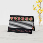 Carte Blancs Noirs Et Rose (Fleur jaune)