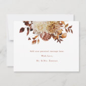 Carte Blancs Terracotta Feuille Merci Floral (Dos)