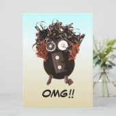 Carte Blank Funny Cool Humoristique OMG Média analogique (Debout devant)