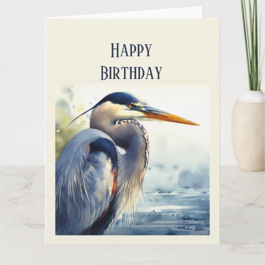 Carte Blank Great Blue Heron Faune Oiseau Art Nature (Devant)