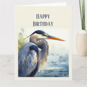 Carte Blank Great Blue Heron Faune Oiseau Art Nature
