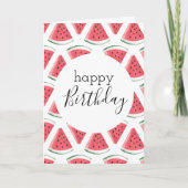 Carte Blank Happy Birthday Watermelon tranche Motif rose (Devant)
