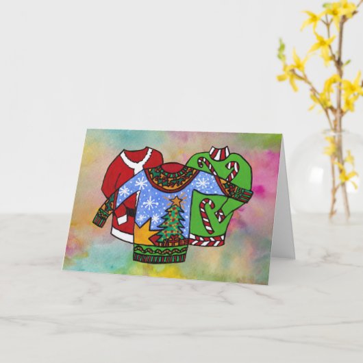 Carte Blank Inside Christmas Sweater by Julia Morrill (Fleur jaune)