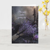 Carte Blank Moody, Elegant Lavender Floral Editable (Fleur jaune)
