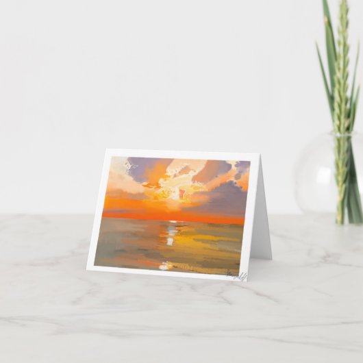 Carte Blank Sea Skyline - superbe Sunset Art (Devant)