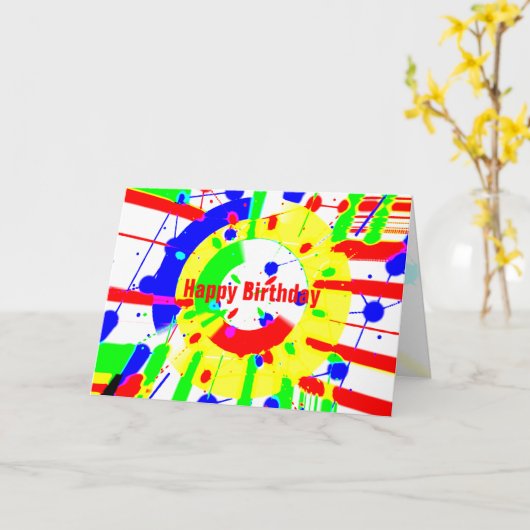 Carte Blast d'anniversaire (Fleur jaune)