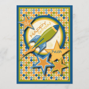 Carte Blast Off ! Anniversaire du vaisseau spatial